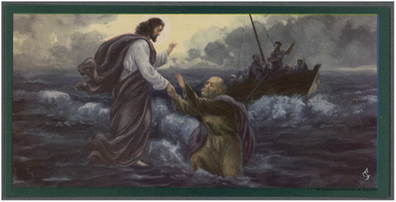 Jesús anda sobre el mar